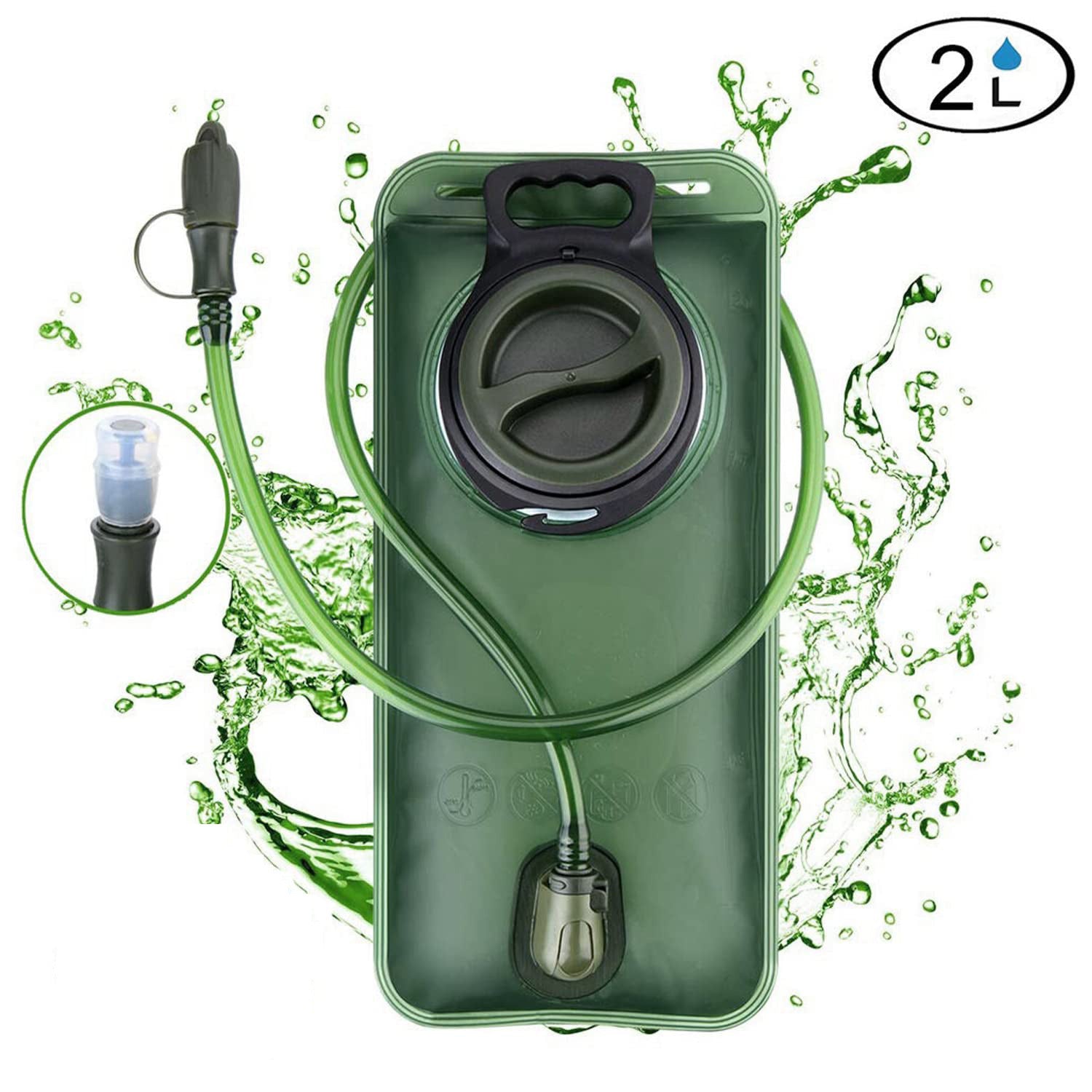 Cycling Backpack Water Bag 2l Water Bag Suction Nozzle Outdoor Sports Water Bladder Mountaineering Camping Eva Folding Water Bag Doba VBT5-00